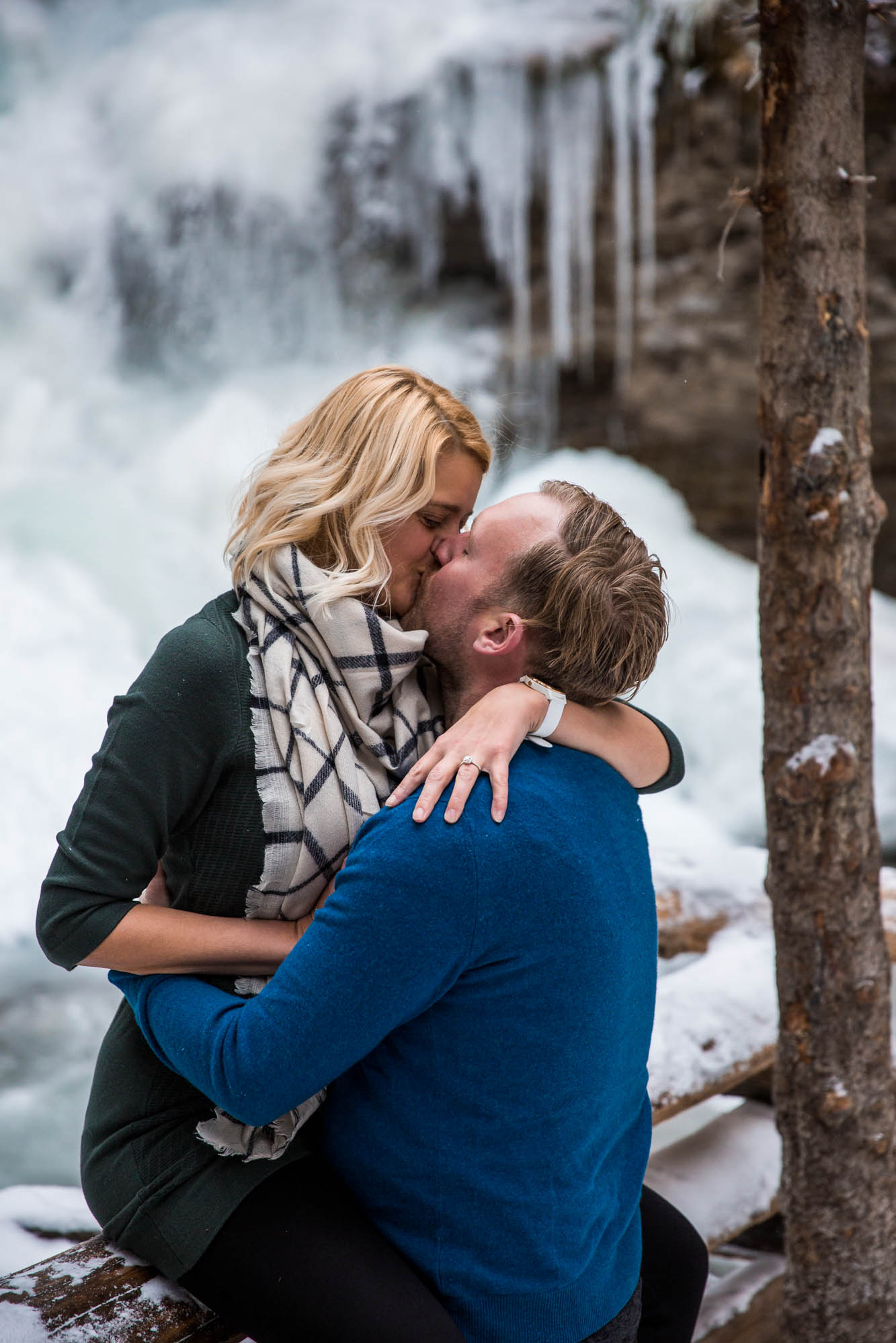Calgary wedding photographer - Troll Falls, Kananaskis engagement session