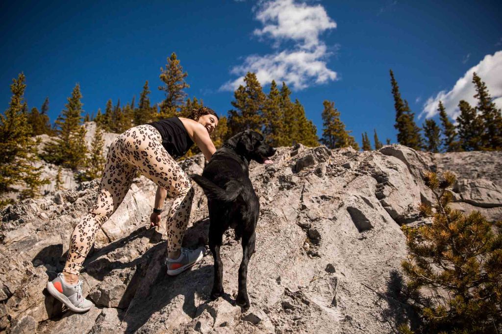 Calgary branding and headshot photographer, photo of a fitness coach in the mountains