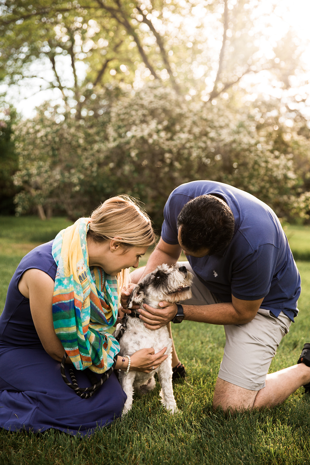 Calgary wedding photographer, a photo sessions with couple and their dog at Baker Park