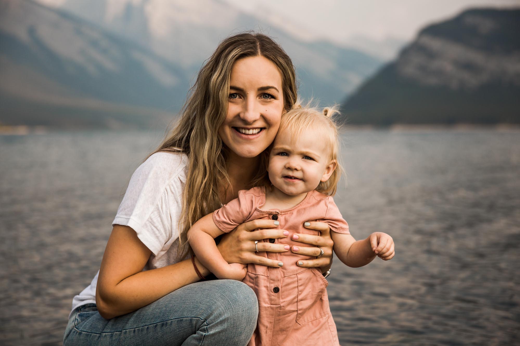 Calgary and Kananaskis Country mountains family photographer, a family photo surrounded by mountains