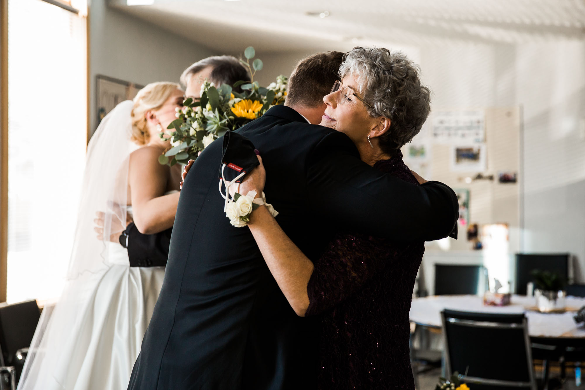 Calgary wedding photographer, bride and groom on their wedding day at a church in Calgary