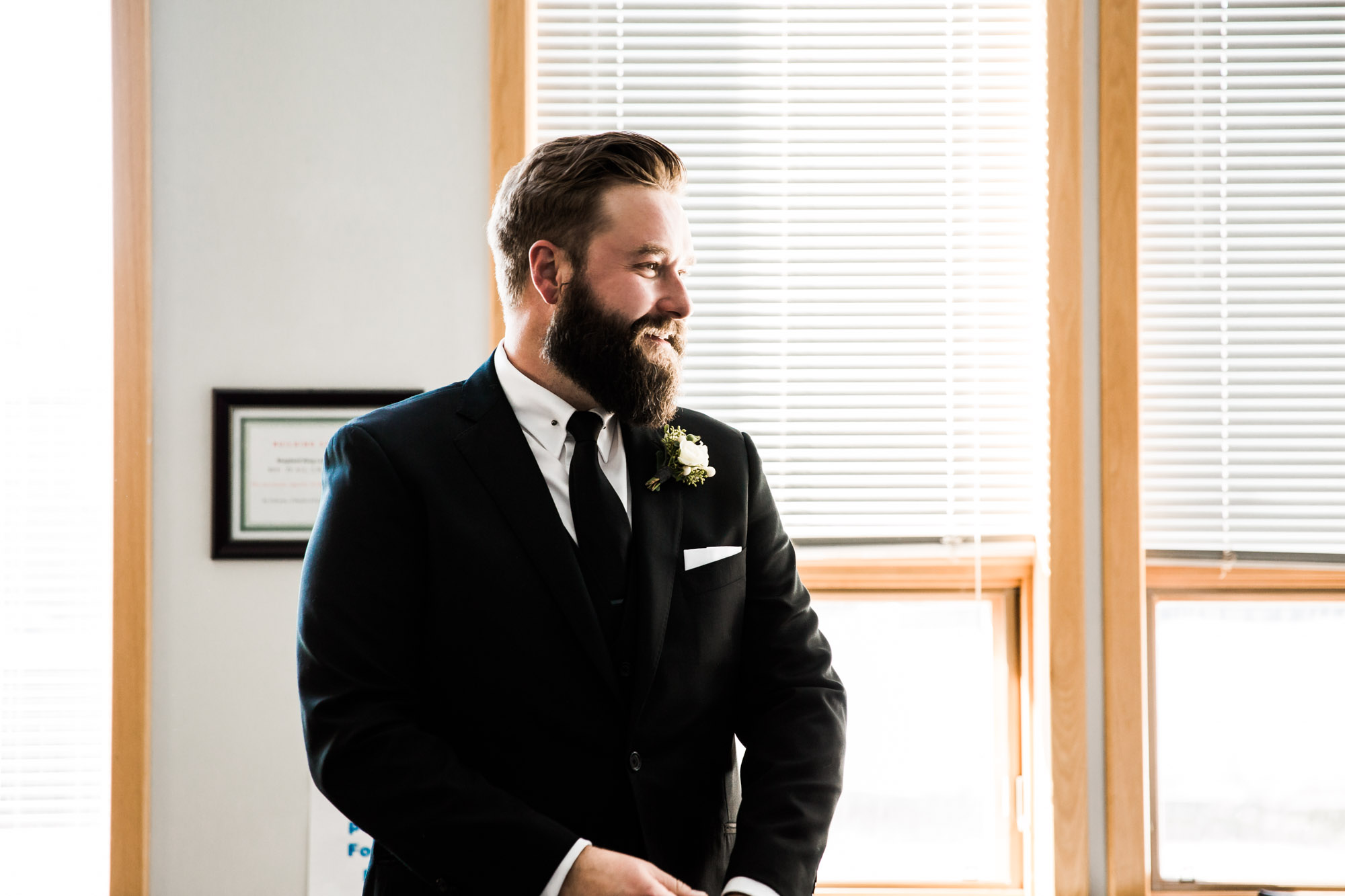 Calgary wedding photographer, bride and groom on their wedding day at a church in Calgary