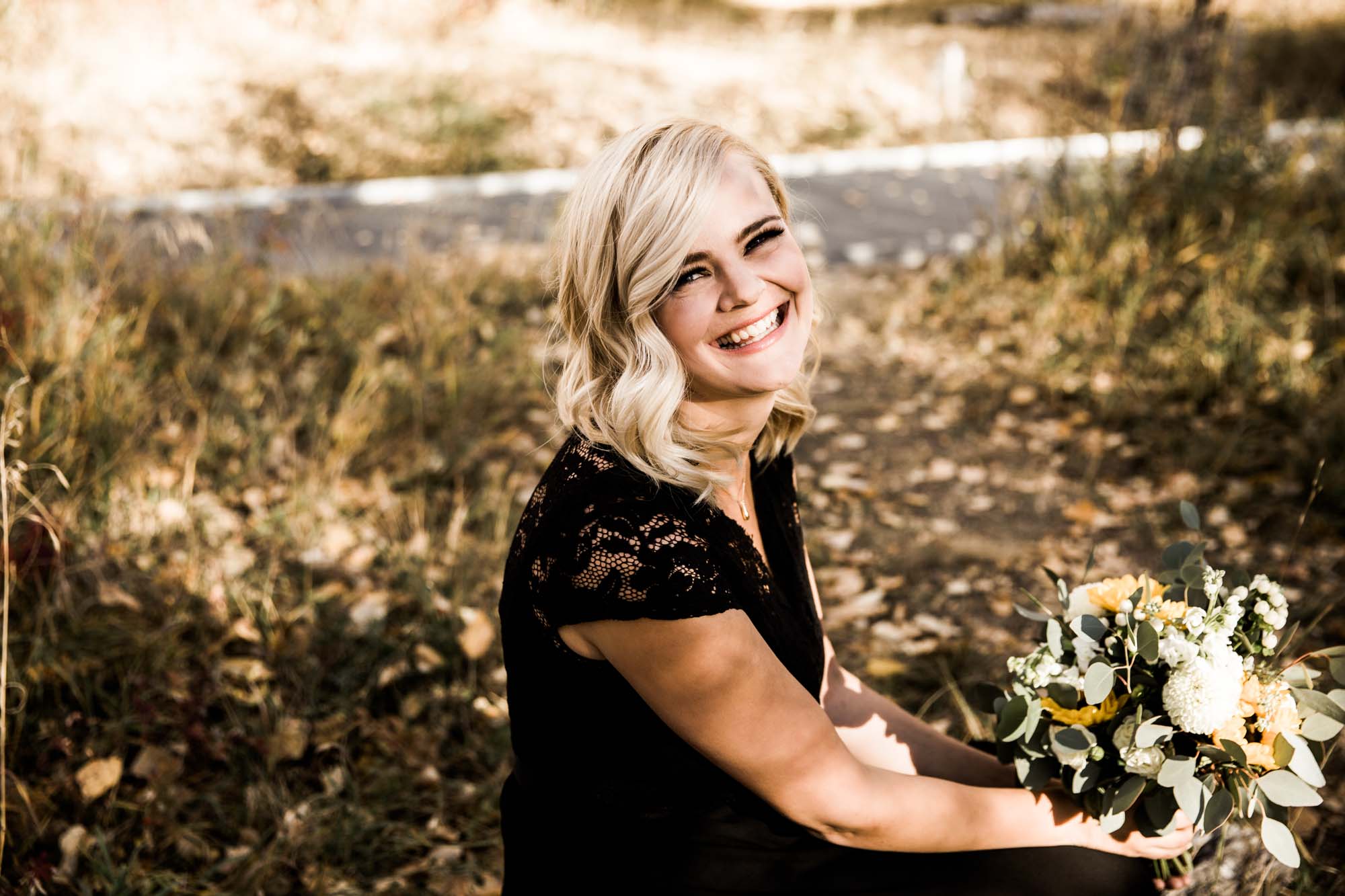 Calgary wedding photographer, bride and groom on their wedding day at St Patrick's Island downtown