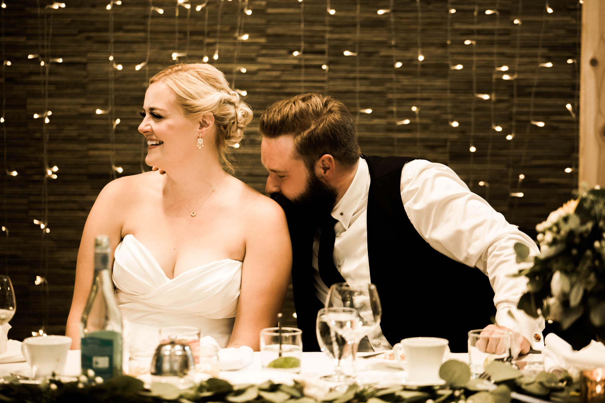 Calgary wedding photographer, bride and groom on their wedding day at the Calgary Zoo Safari Lodge