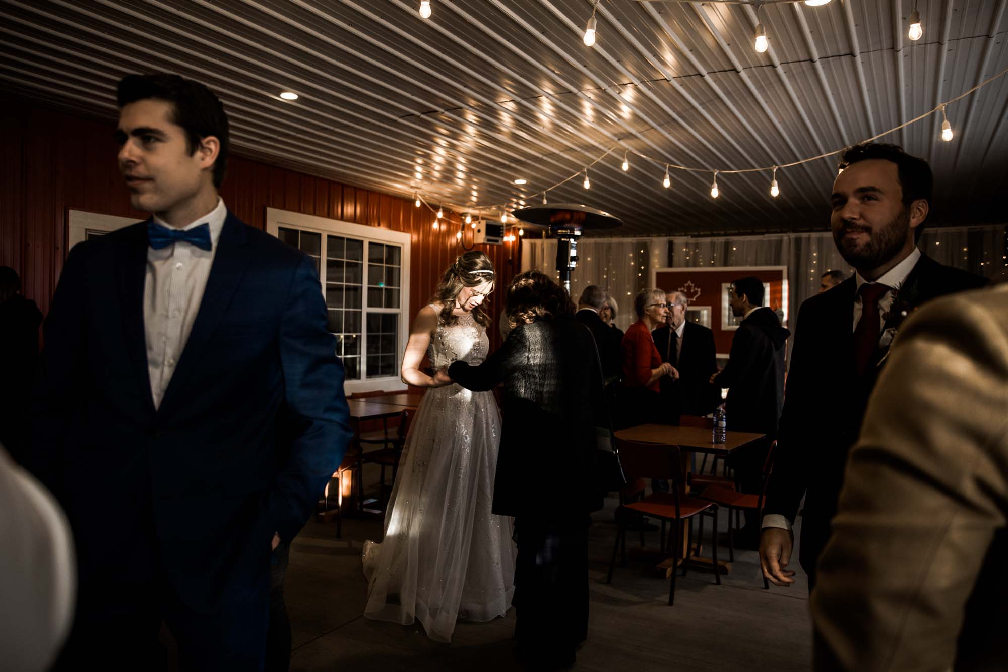 Alberta wedding photographer, wedding at the MVE The Heritage Centre in Cremona, bride and groom during their winter barn wedding