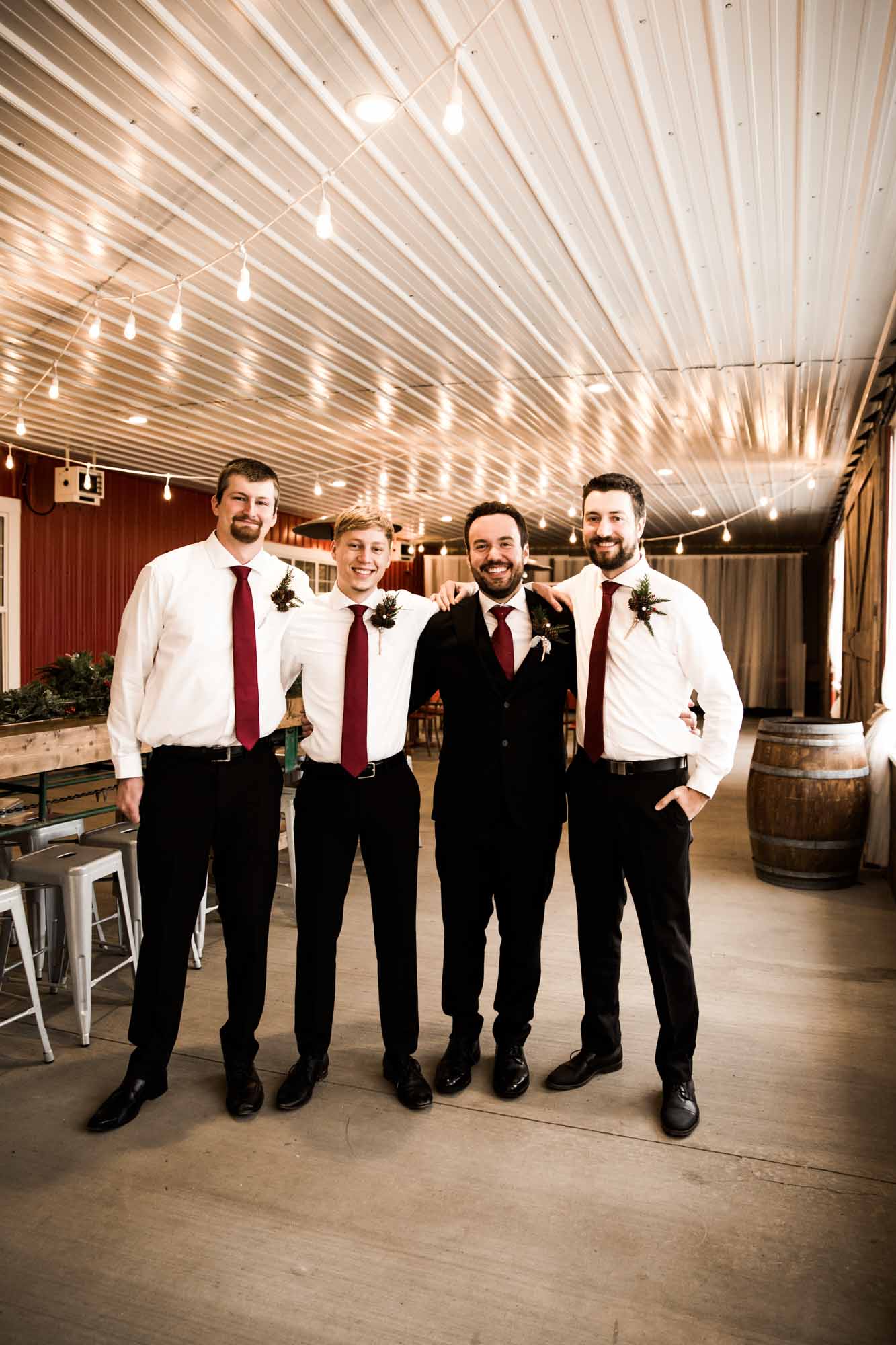 Alberta wedding photographer, wedding at the MVE The Heritage Centre in Cremona, bride and groom during their winter barn wedding