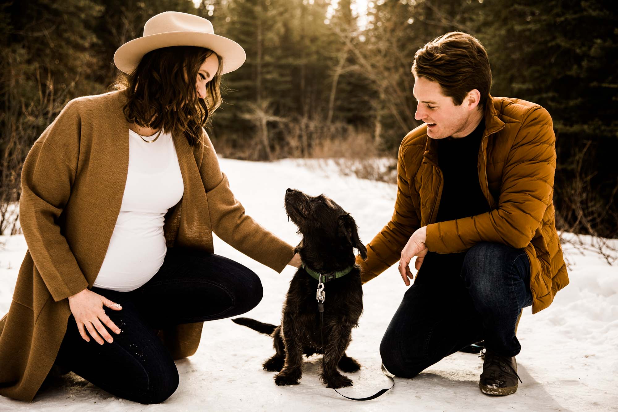 Calgary maternity and newborn photographer, winter maternity photos in Kananaskis Country in the mountains