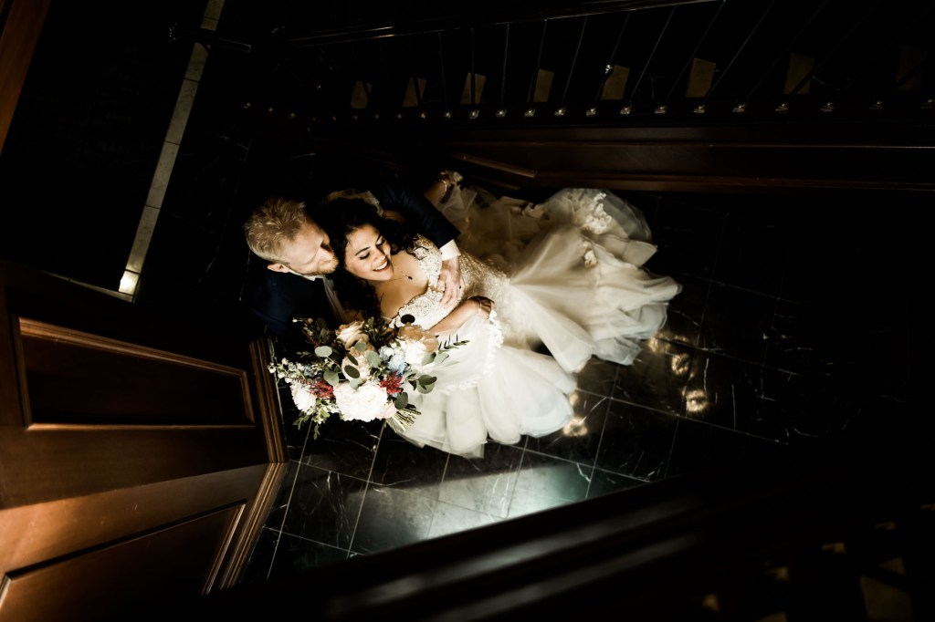 Banff wedding photographer, a couple on their wedding day at the Rimrock, St Mary's Parish in Banff National Park