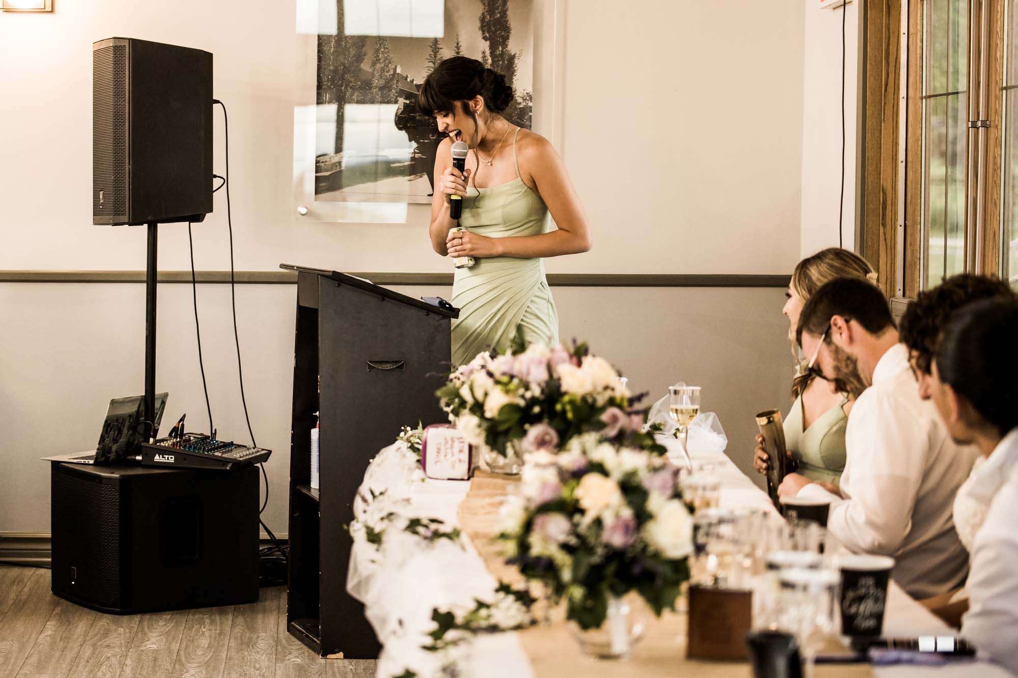 Calgary and Kananaskis Country wedding photographer, wedding ceremony and reception at Crestmont community hall in Calgary