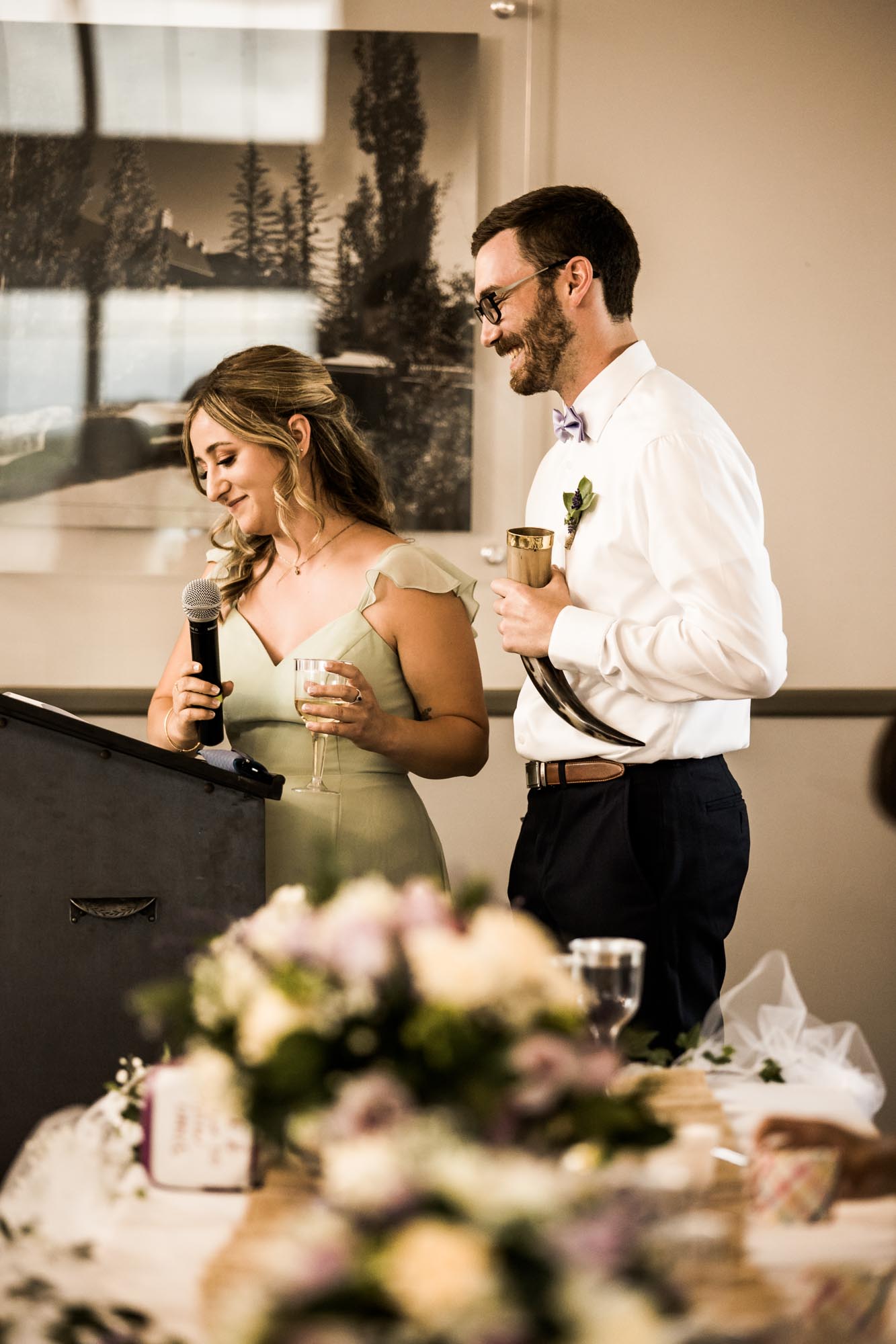 Calgary and Kananaskis Country wedding photographer, wedding ceremony and reception at Crestmont community hall in Calgary