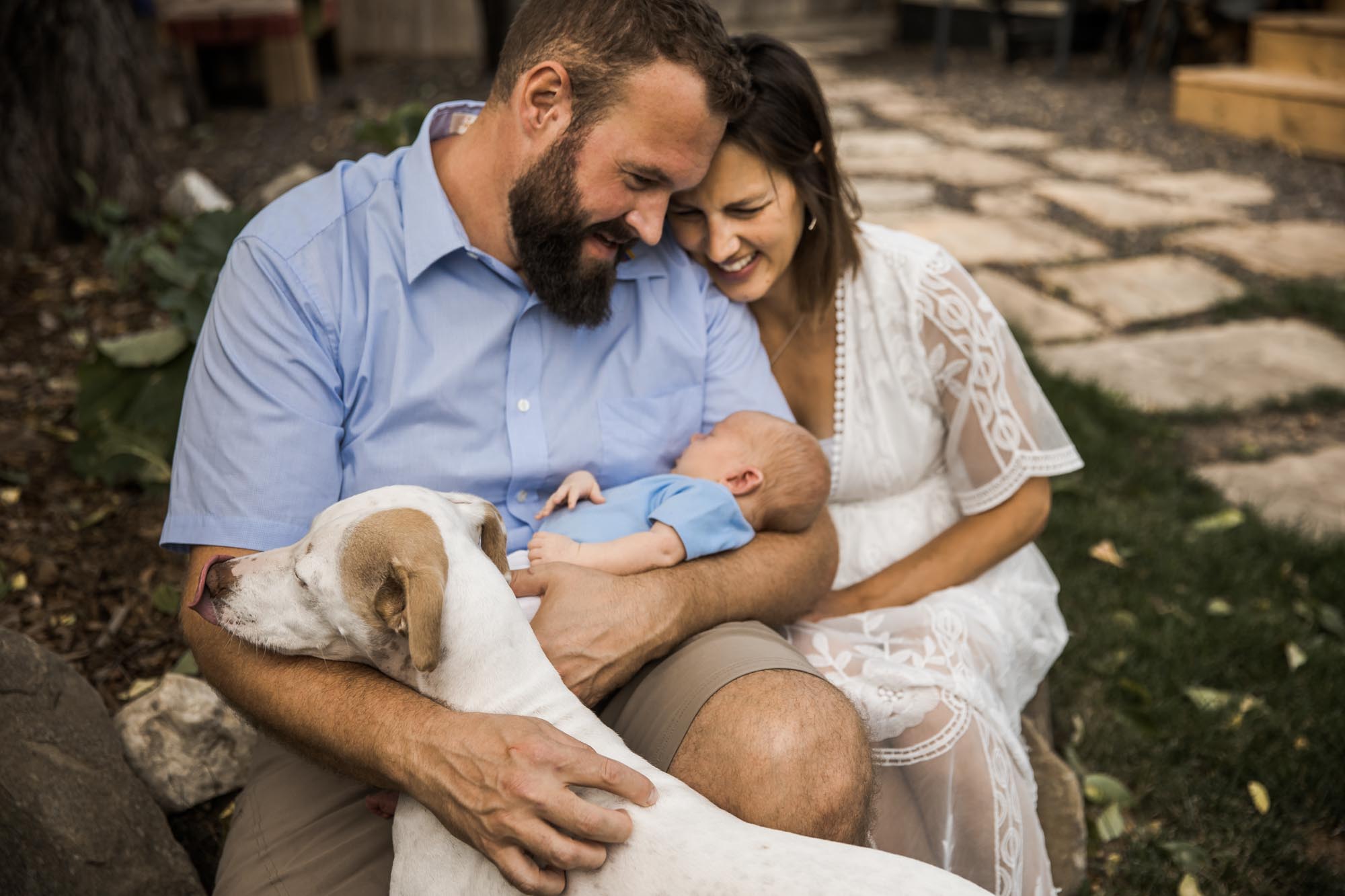 Calgary in-home lifestyle newborn photo of a newborn baby with family