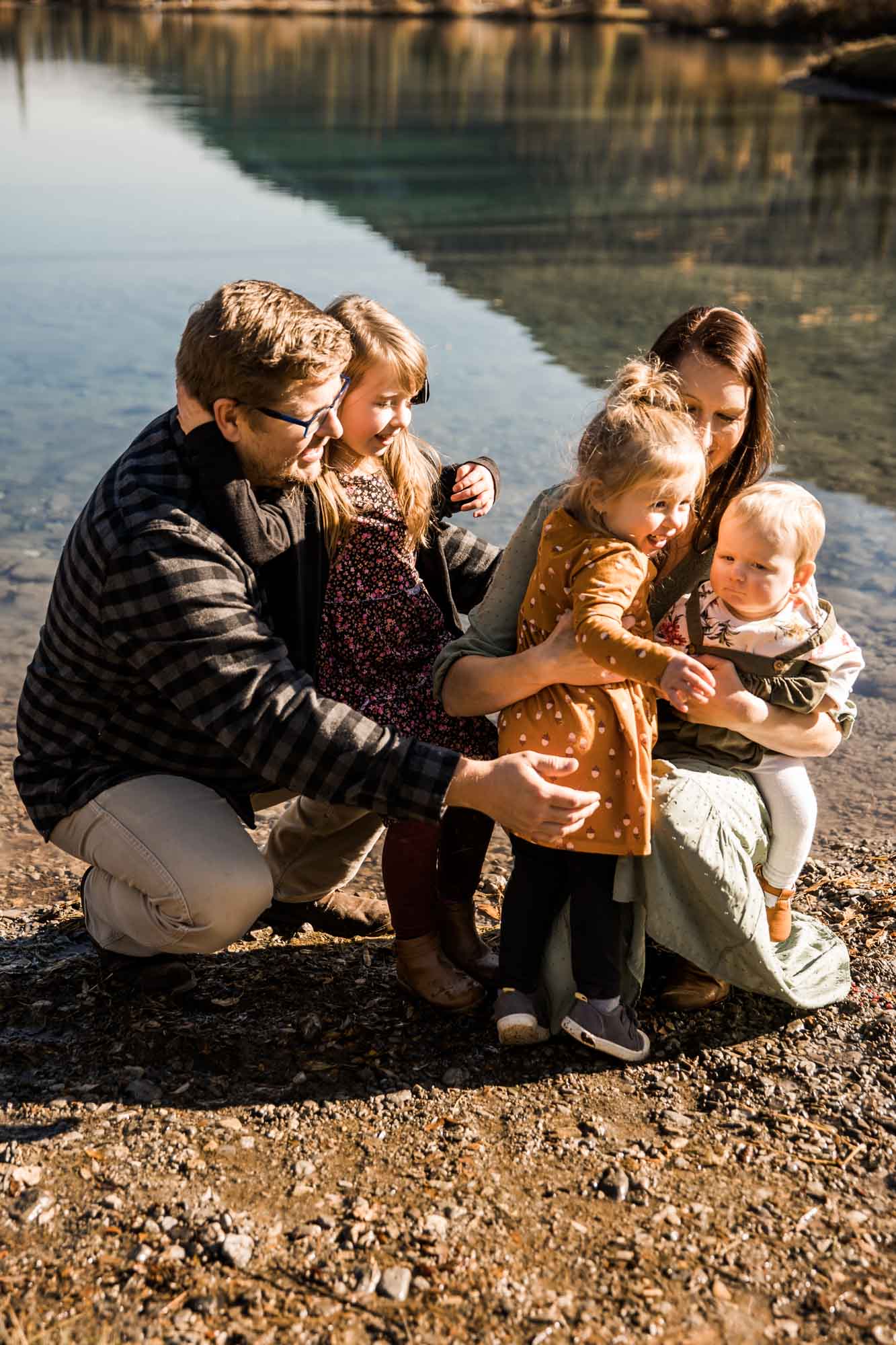 Calgary, Banff, Kananaskis lifestyle family photographer, fall family photos in front of the mountains in Kananaskis Country