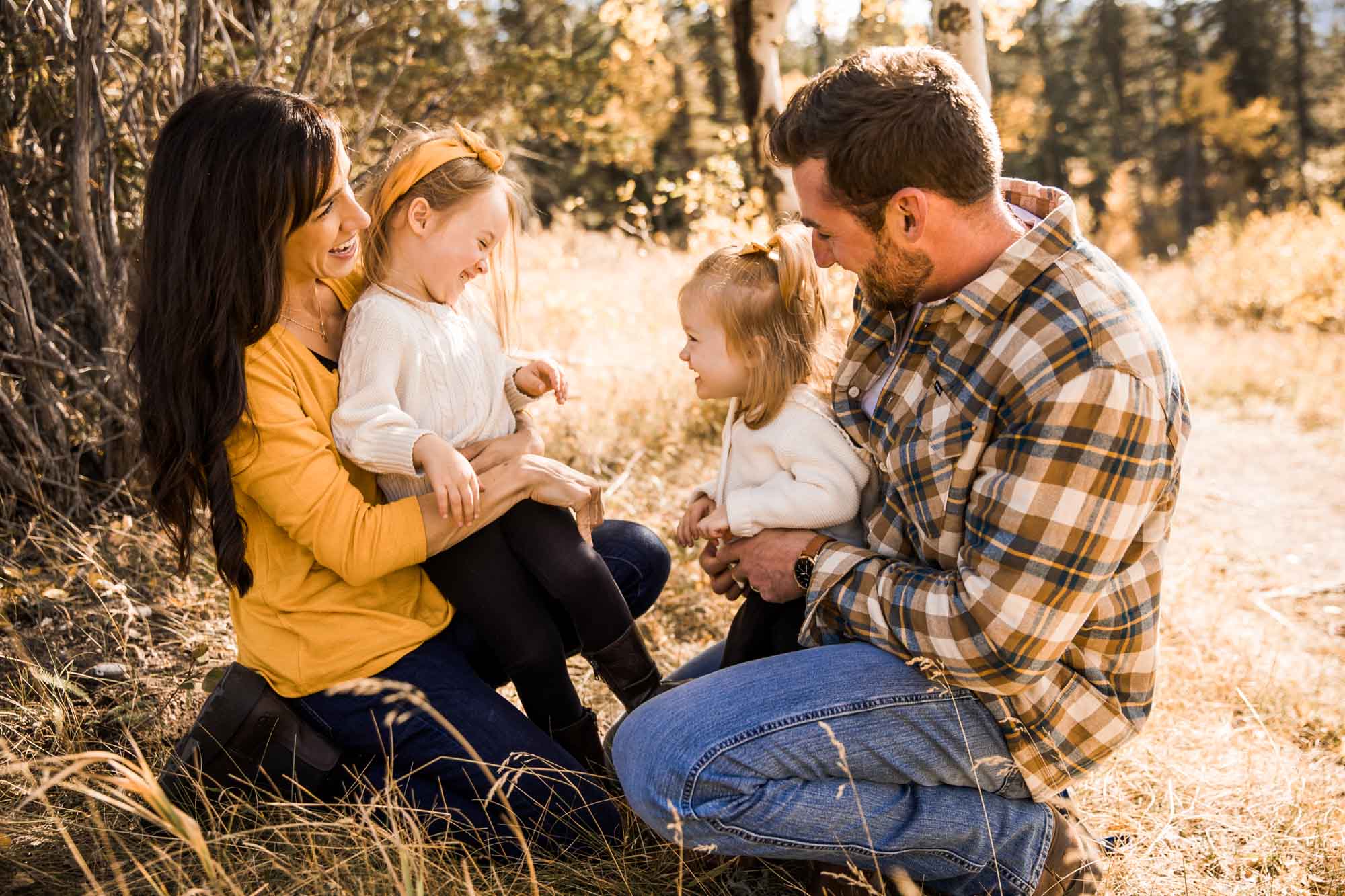 Calgary, Banff, Kananaskis lifestyle family photographer, fall family photos in front of the mountains in Kananaskis Country