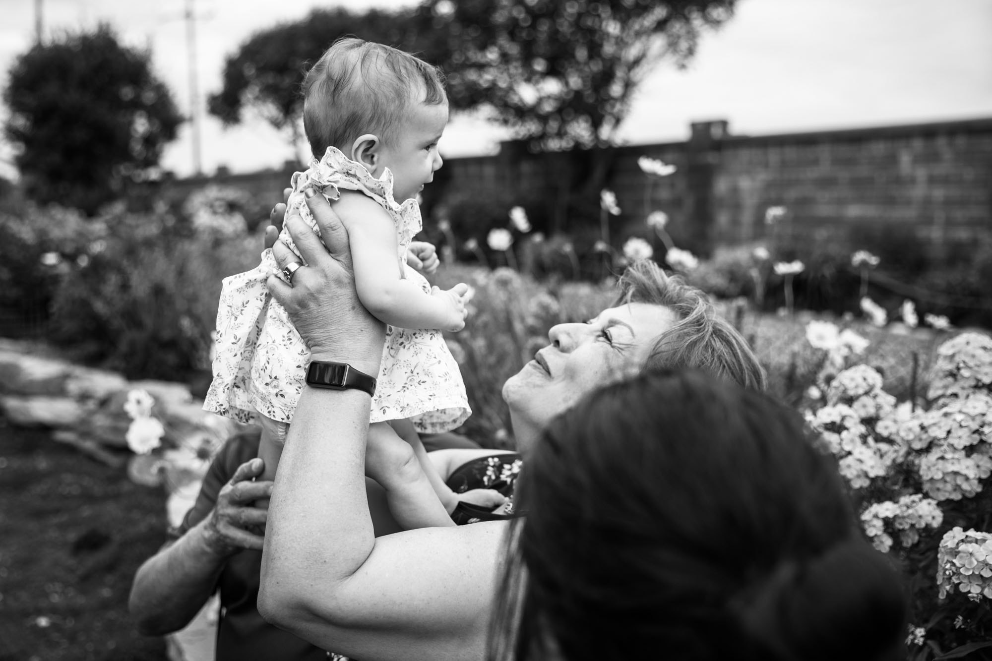Calgary, Kananaskis, Banff lifestyle family photographer, family in front of sunflowers during their summer family photos