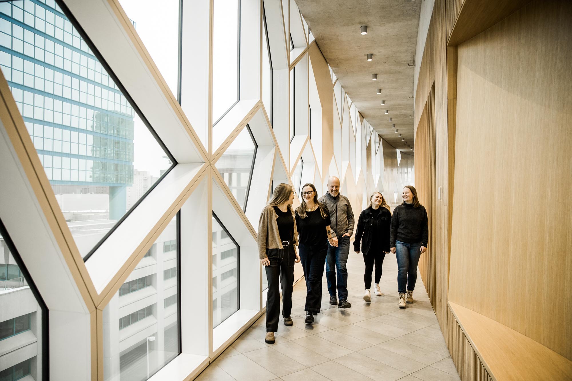Calgary lifestyle photographer, family photos at the Calgary Central Library in the East Village downtown