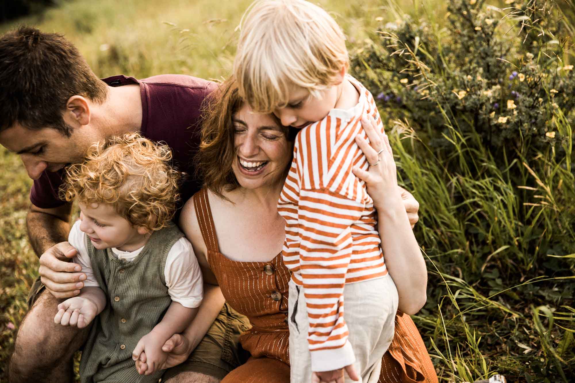 Kananaksis Country, Banff, Canmore family photographer, family photos in the mountains on a hot summer night when the rain started to pour, huge thunderstorm family shoot