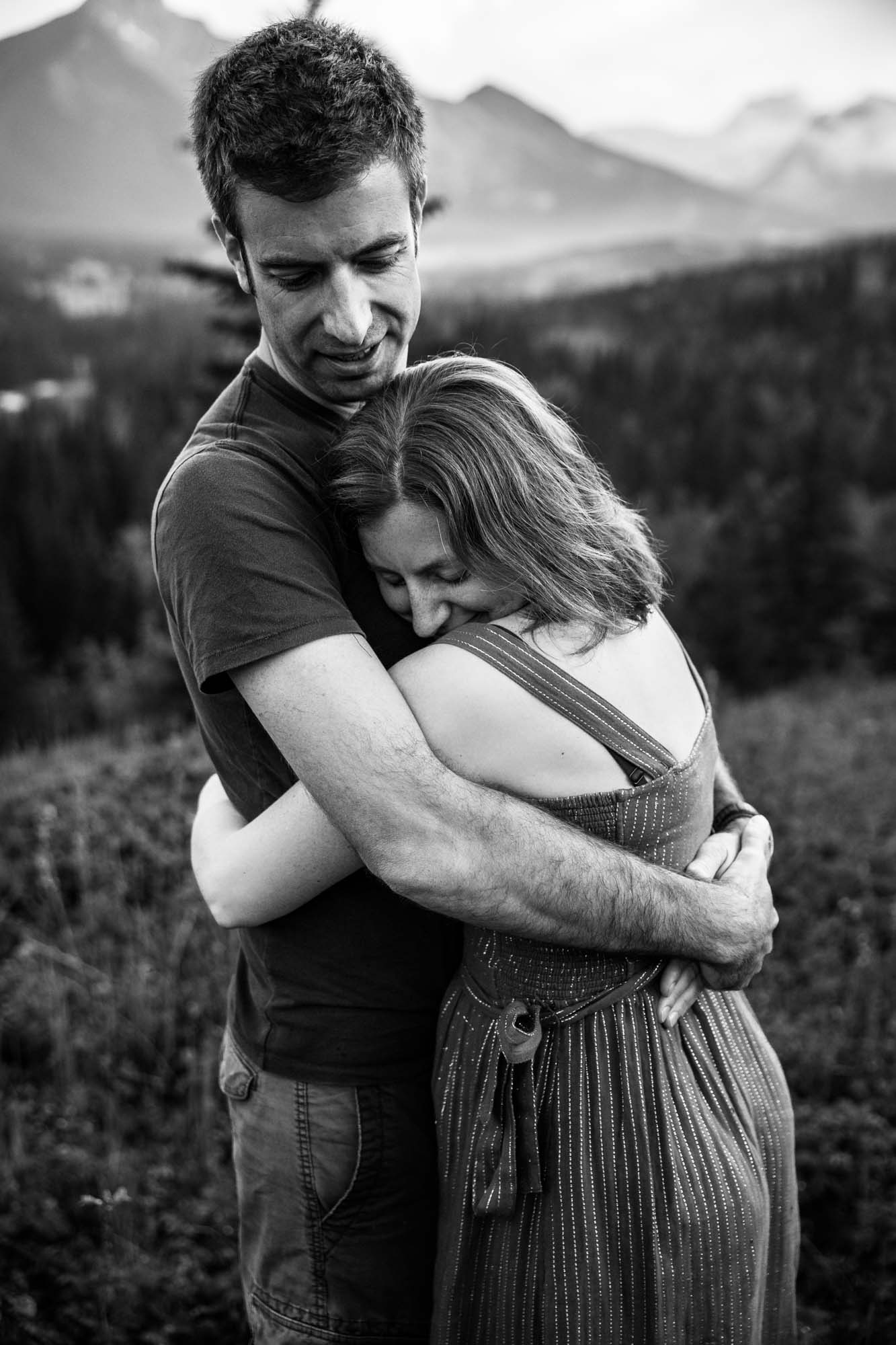 Kananaksis Country, Banff, Canmore family photographer, family photos in the mountains on a hot summer night when the rain started to pour, huge thunderstorm family shoot