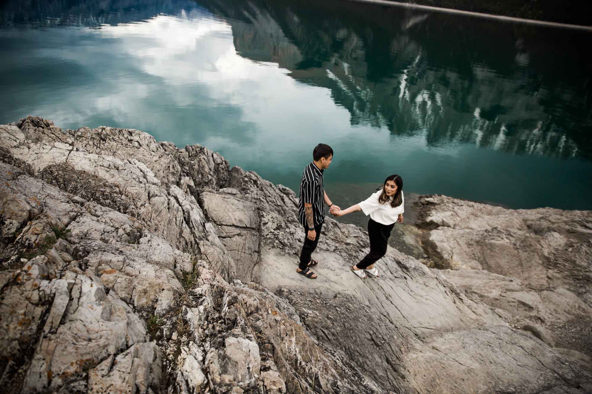 Posing prompts for couples, engagement, wedding photography, couple being posed by photographer during engagement or wedding photos