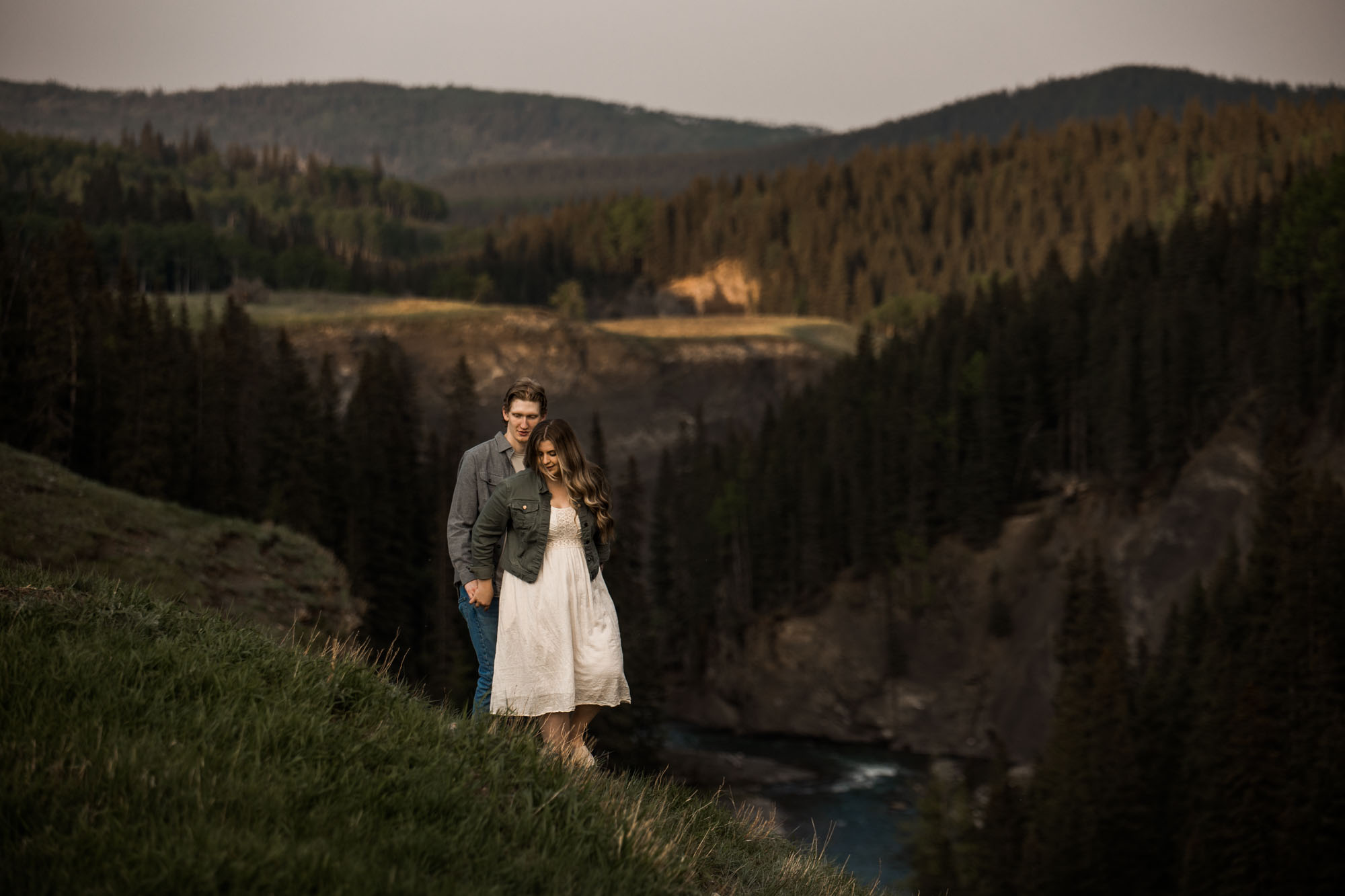 Calgary, Banff and Canmore wedding photographer, couple in Kananaskis Country during their engagement photos