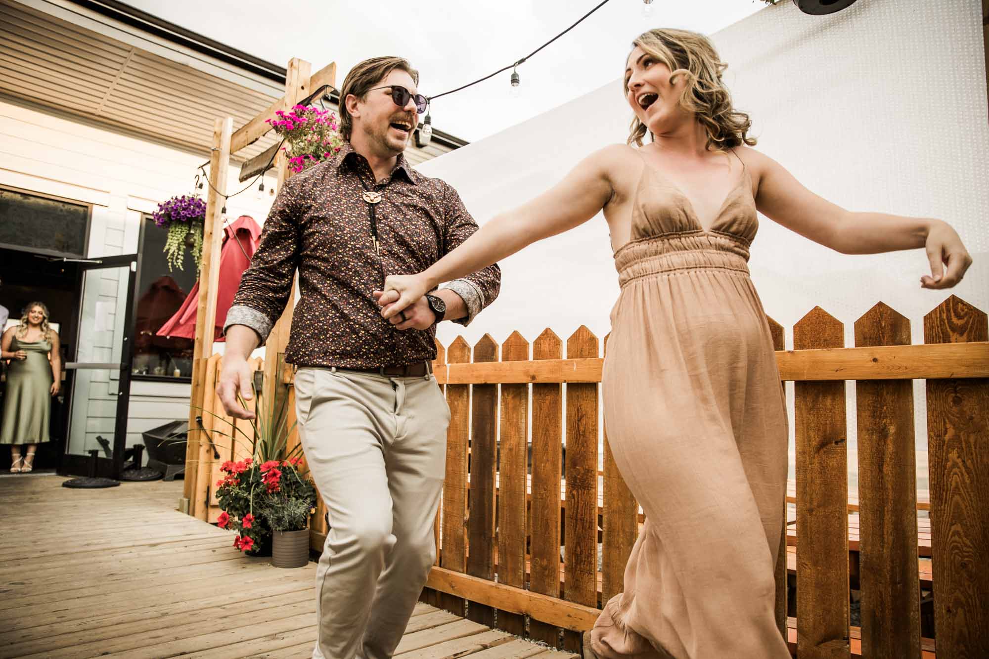 Calgary wedding photographer, candid photos of a micro intimate wedding at Two House Brewery small casual restaurant downtown Calgary