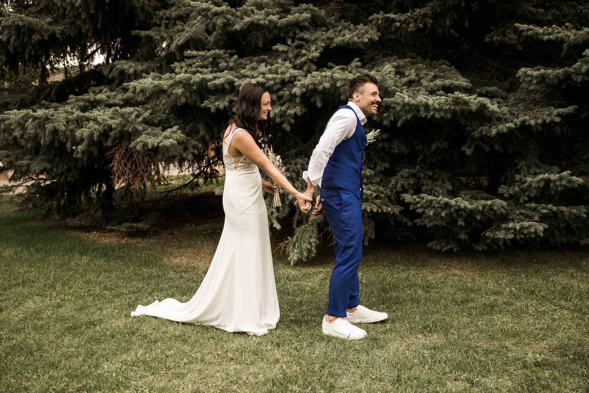 Calgary wedding photographer, candid photos of a micro intimate wedding at Two House Brewery small casual restaurant downtown Calgary