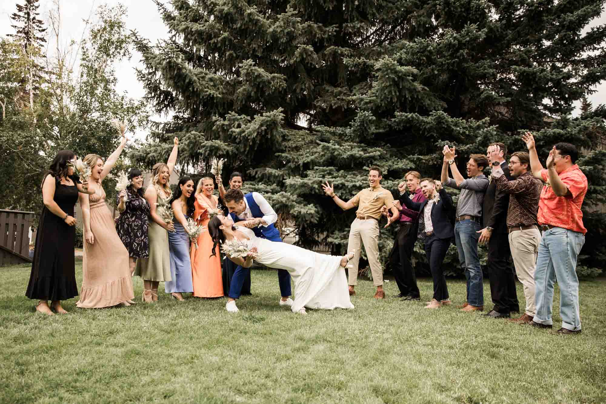 Calgary wedding photographer, candid photos of a micro intimate wedding at Two House Brewery small casual restaurant downtown Calgary