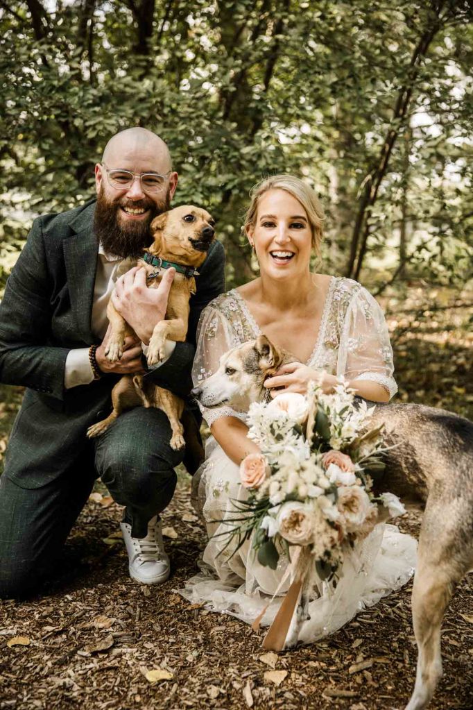 Wild Rose Brewery Calgary Wedding Photographer, couple on their wedding day at Bowmont Park, the Botanical Gardens of Silver Springs and Wild Rose Brewery