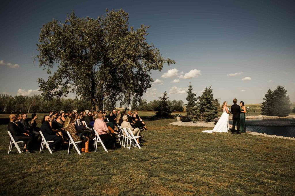 Calgary Alberta wedding photographer, farm, rustic, country, summer, sunflower wedding on a private property