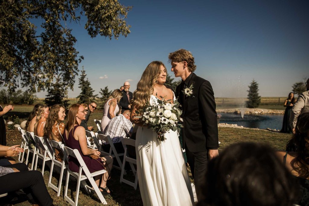 Calgary Alberta wedding photographer, farm, rustic, country, summer, sunflower wedding on a private property