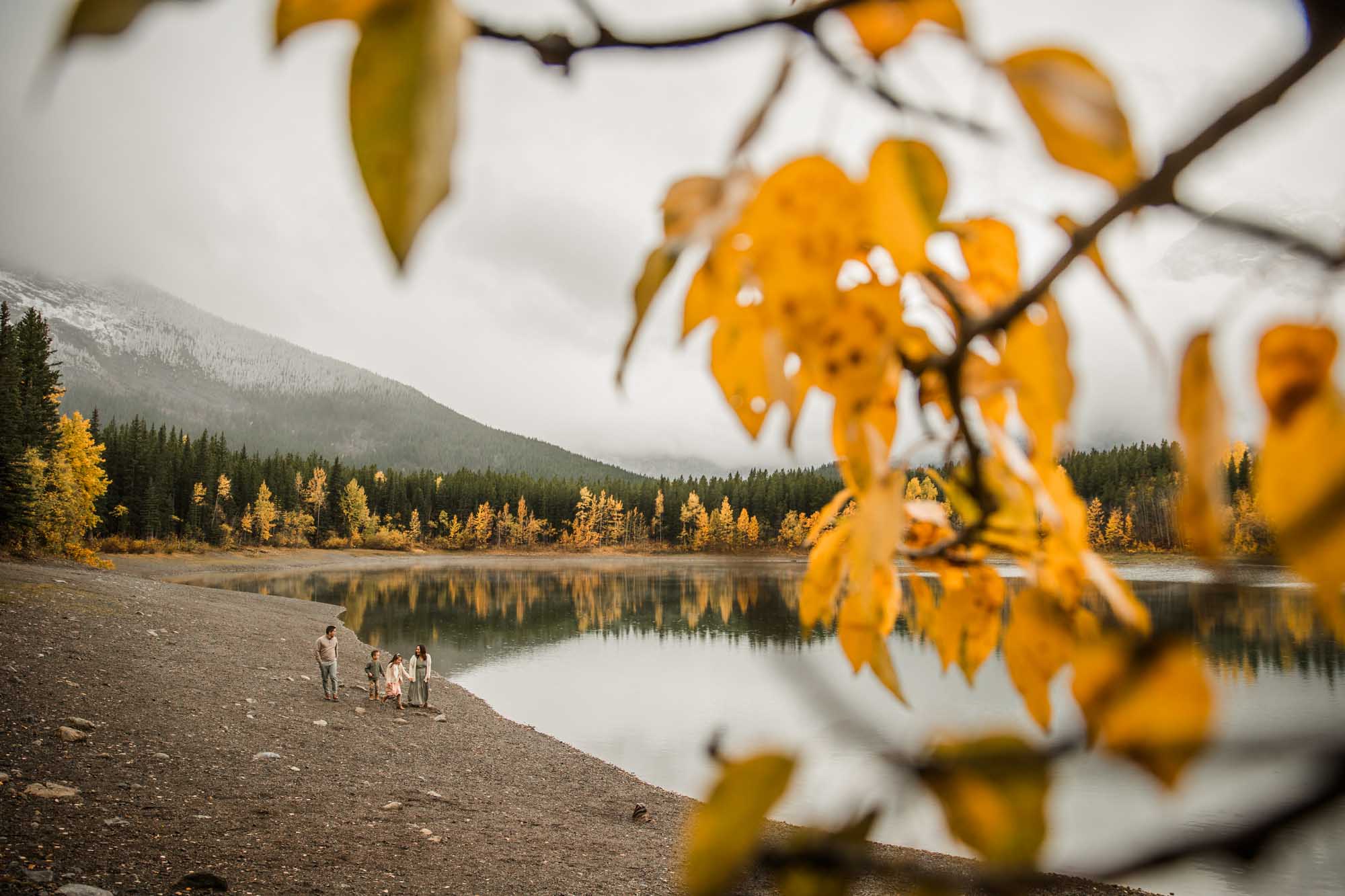 Calgary, Banff, Canmore, Kananaskis Country family photographer, family in front of the mountains in Kananaksis Country during their photoshoot