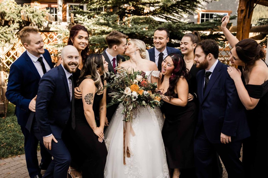 Calgary and Canmore wedding photographer, photography during a wedding at the Bear and Bison Inn in Canmore in the mountains