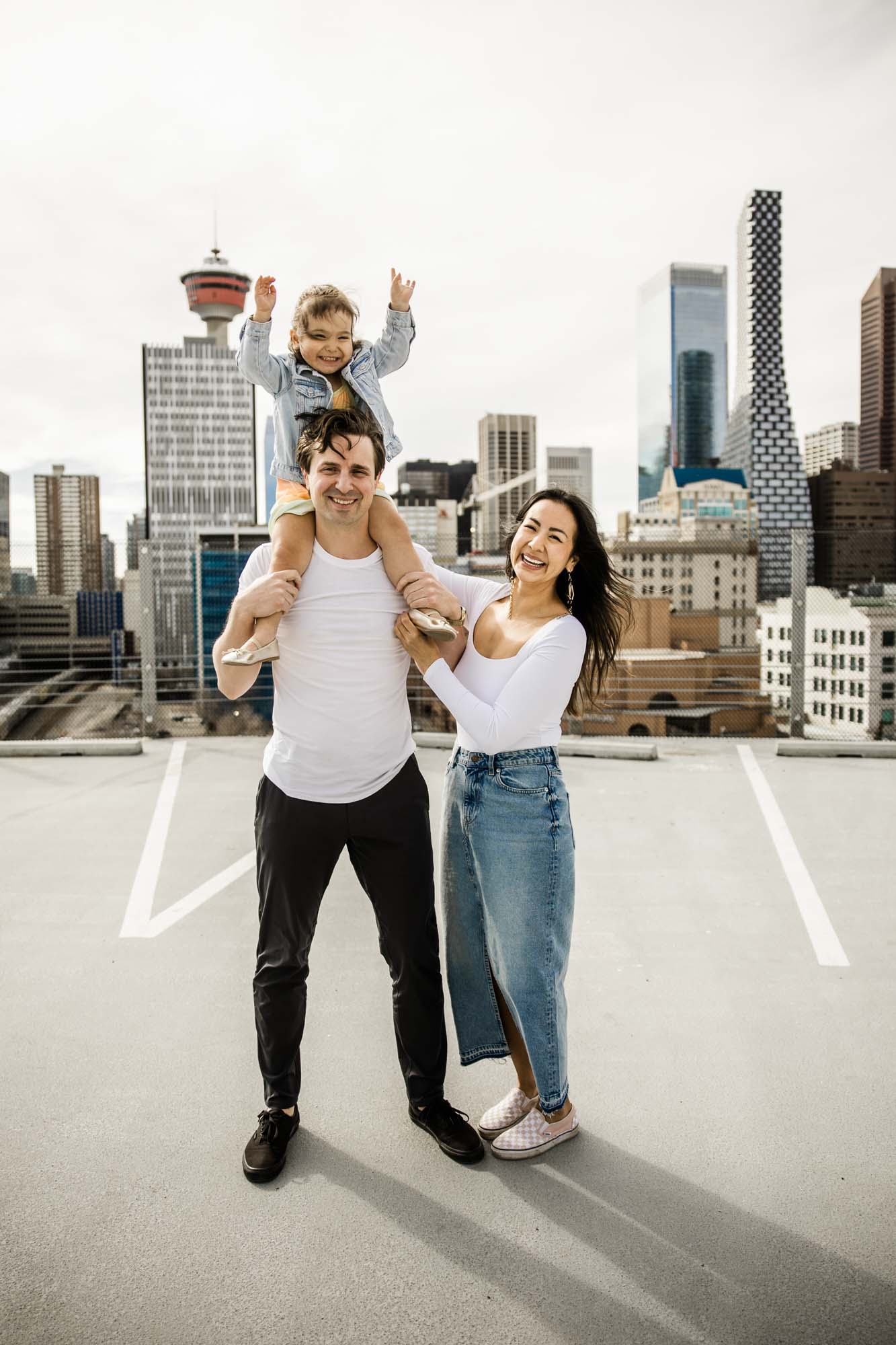 Calgary family photographer, mini session, family during their photoshoot at Platform Innovation Centre downtown, modern urban family photos