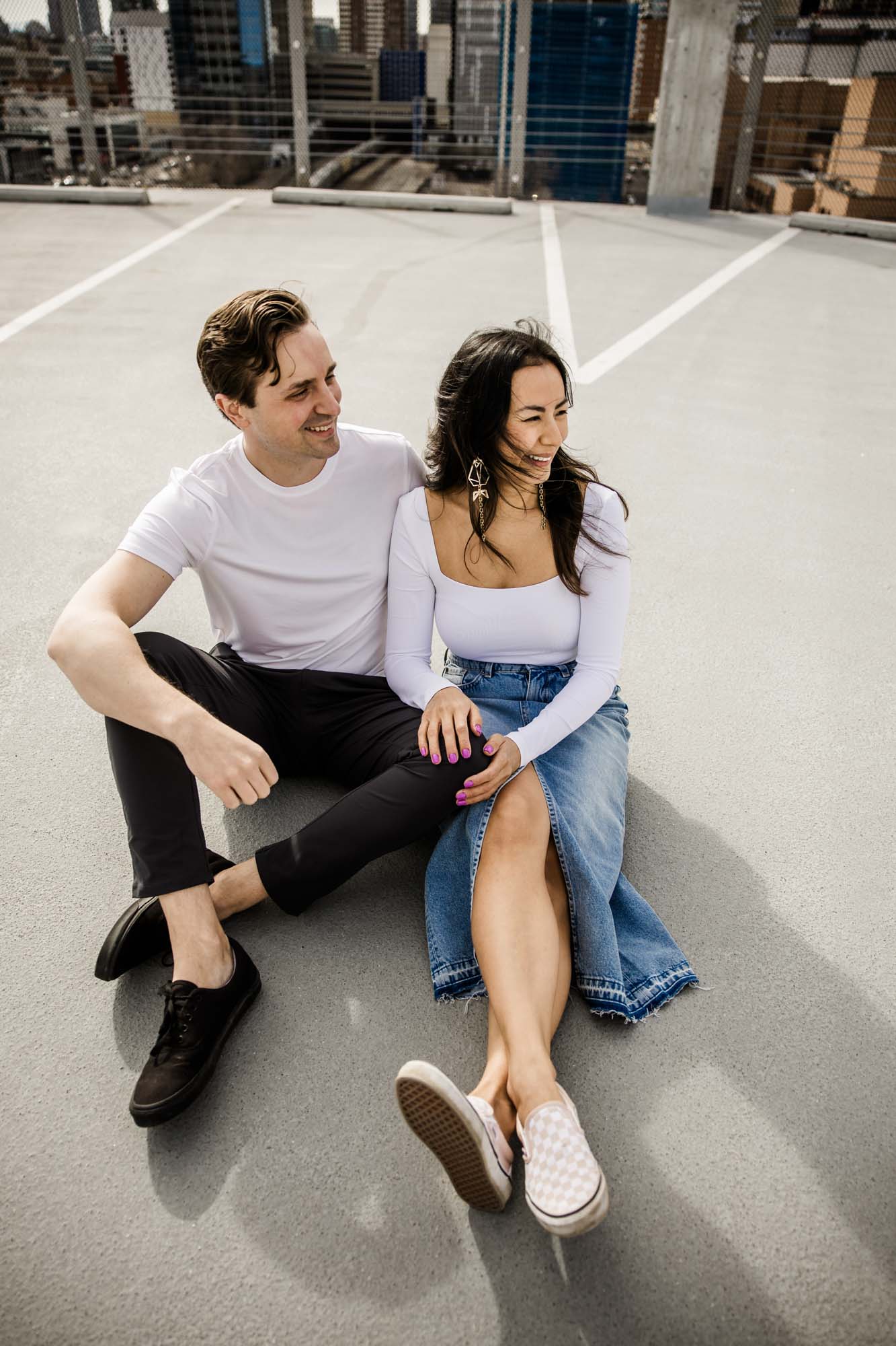 Calgary family photographer, mini session, family during their photoshoot at Platform Innovation Centre downtown, modern family photos