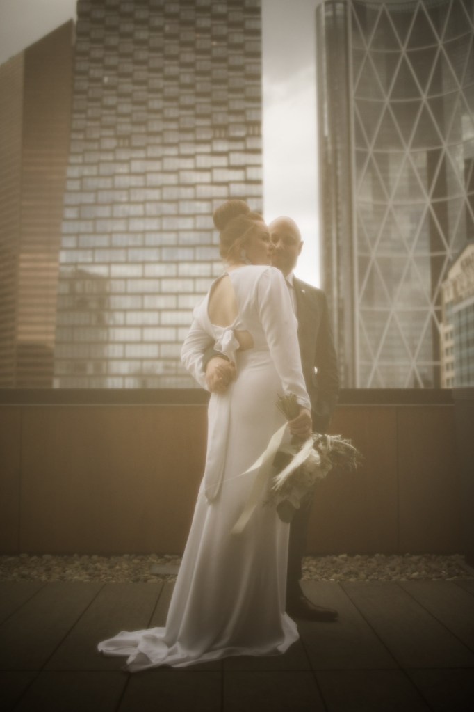 Calgary wedding photographer, intimate restaurant wedding, micro wedding, The Wednesday Room, Stephen Avenue downtown, vintage editorial wedding photography