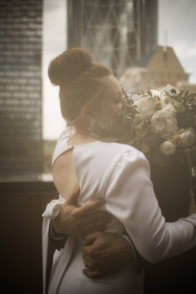 Calgary wedding photographer, intimate restaurant wedding, micro wedding, The Wednesday Room, Stephen Avenue downtown, vintage editorial wedding photography