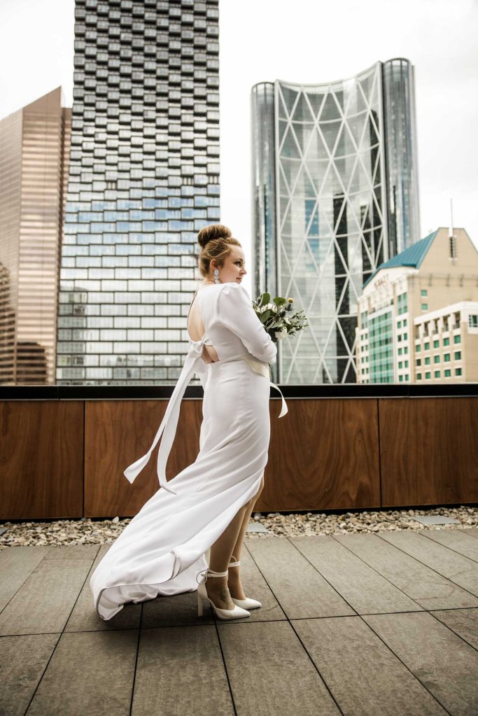 Calgary wedding photographer, intimate restaurant wedding, micro wedding, The Wednesday Room, Stephen Avenue downtown, vintage editorial wedding photography