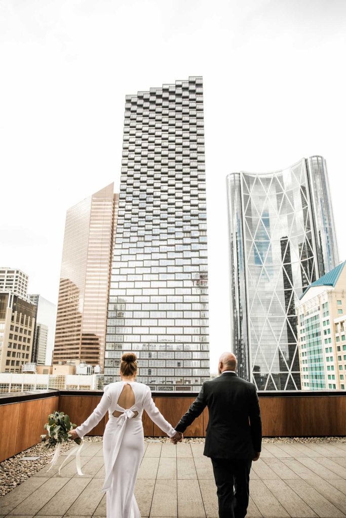 Calgary wedding photographer, intimate restaurant wedding, micro wedding, The Wednesday Room, Stephen Avenue downtown, vintage editorial wedding photography