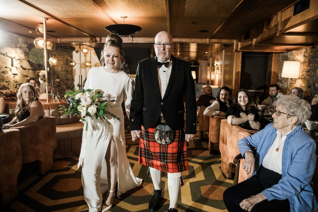 Calgary wedding photographer, intimate restaurant wedding, micro wedding, The Wednesday Room, Stephen Avenue downtown, vintage editorial wedding photography