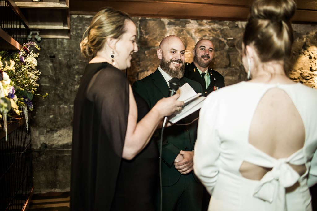 Calgary wedding photographer, intimate restaurant wedding, micro wedding, The Wednesday Room, Stephen Avenue downtown, vintage editorial wedding photography