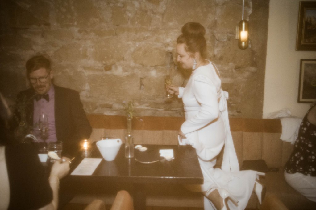 Calgary wedding photographer, intimate restaurant wedding, micro wedding, The Wednesday Room, Stephen Avenue downtown, vintage editorial wedding photography