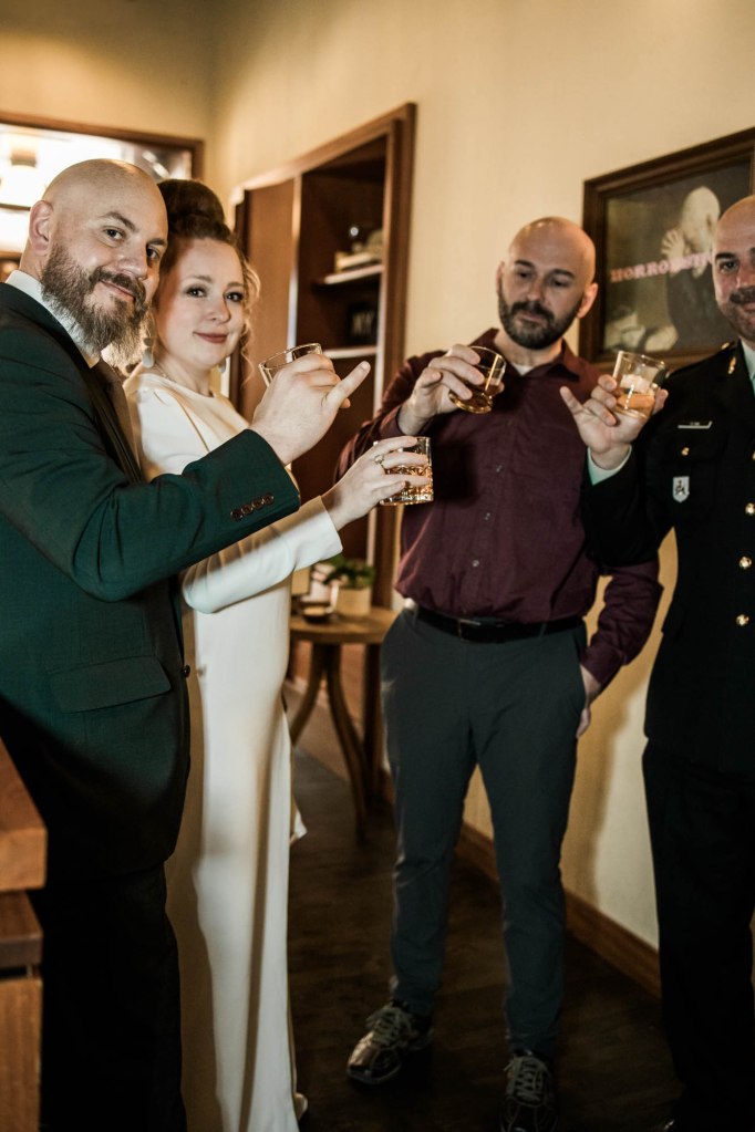 Calgary wedding photographer, intimate restaurant wedding, micro wedding, The Wednesday Room, Stephen Avenue downtown, vintage editorial wedding photography