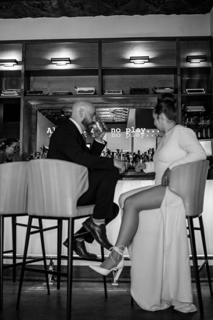 Calgary wedding photographer, intimate restaurant wedding, micro wedding, The Wednesday Room, Stephen Avenue downtown, vintage editorial wedding photography