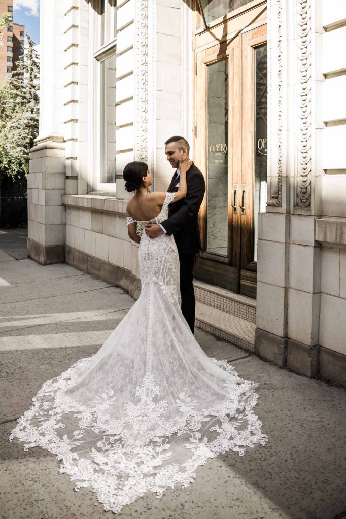 Calgary wedding photographer, intimate restaurant wedding, micro wedding, The Opera Room at Teatro, Stephen Avenue downtown, editorial wedding photography