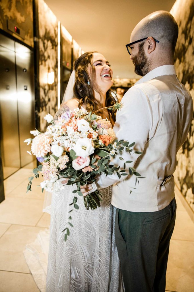 Calgary wedding photographer, wedding at the Nash in Inglewwod, Off cut bar, candid, warm and vibrant micro wedding in a restaurant by Valerie Richer Photography