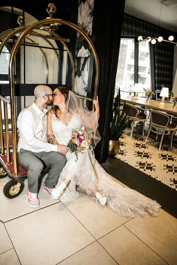 Calgary wedding photographer, wedding at the Nash in Inglewwod, Off cut bar, candid, warm and vibrant micro wedding in a restaurant by Valerie Richer Photography