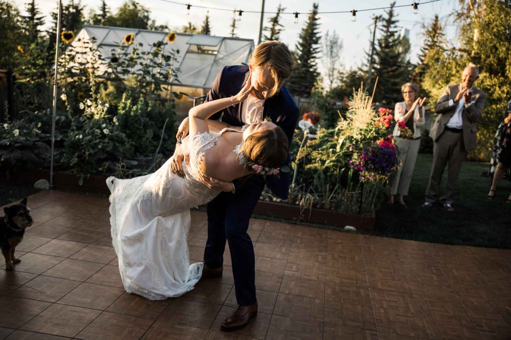 Calgary, Banff, Canmore wedding photographer, intimate, documentary style wedding, editorial, backyard