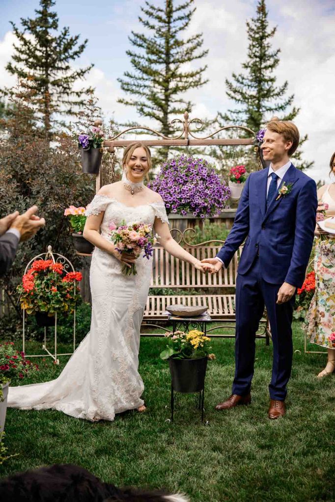 Calgary, Banff, Canmore wedding photographer, intimate, documentary style wedding, editorial, backyard