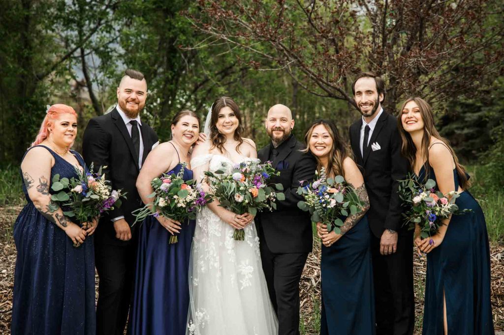 Calgary wedding photographer, bride and groom on their wedding day at Flores and Pine in Bearspaw Alberta, storytelling, candid, warm, editorial wedding photography