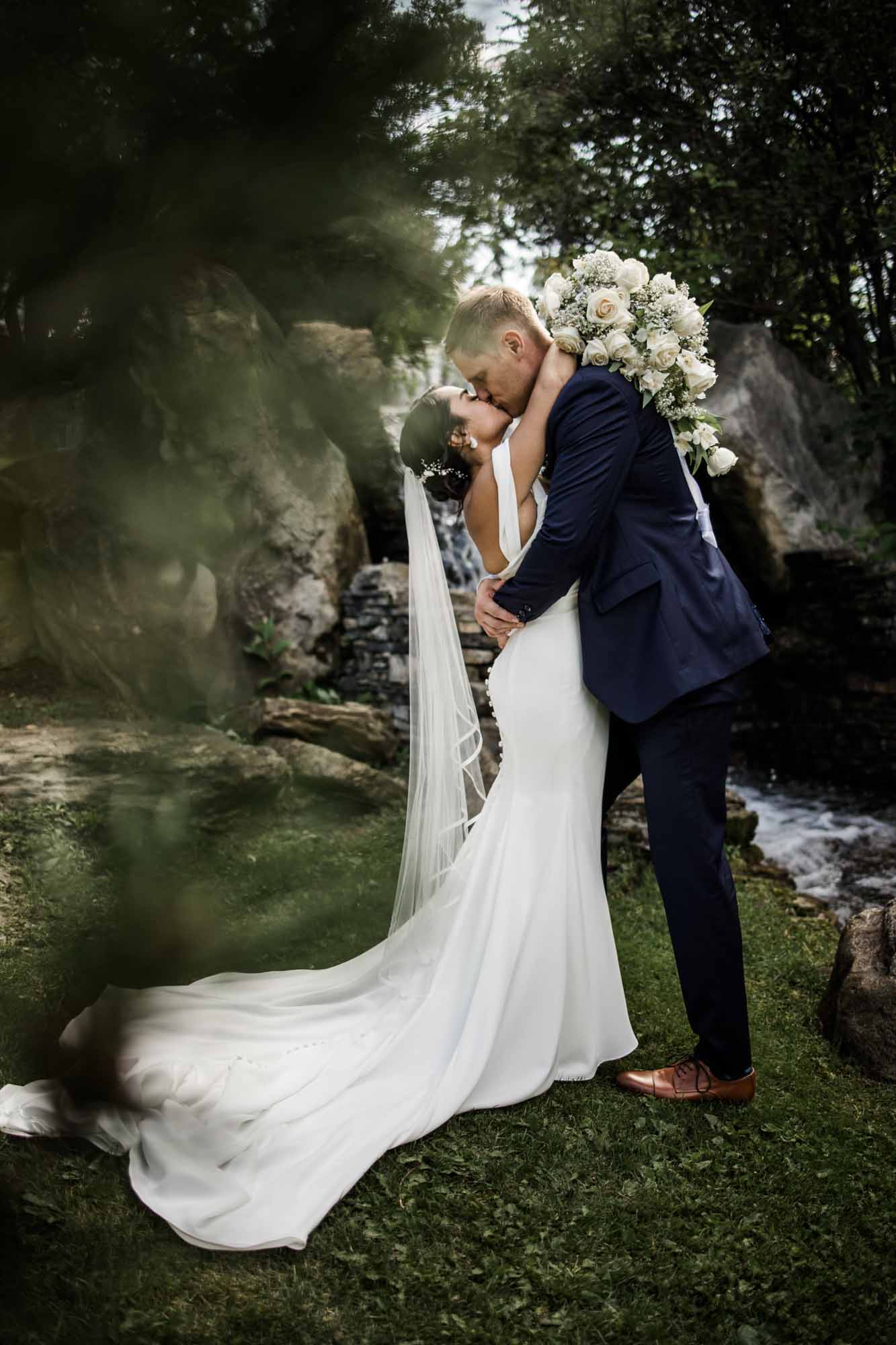 Calgary wedding photographer, wedding photography at the Lake House restaurant after a church ceremony and bridal portraits at Lake Bonavista. Photos captured in a candid, storytelling, documentary style