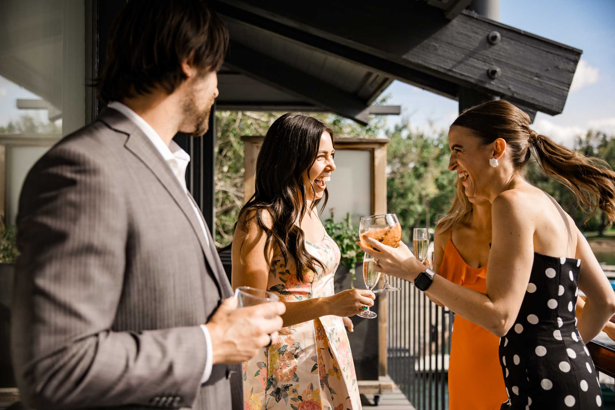 Calgary wedding photographer, wedding photography at the Lake House restaurant after a church ceremony and bridal portraits at Lake Bonavista. Photos captured in a candid, storytelling, documentary style